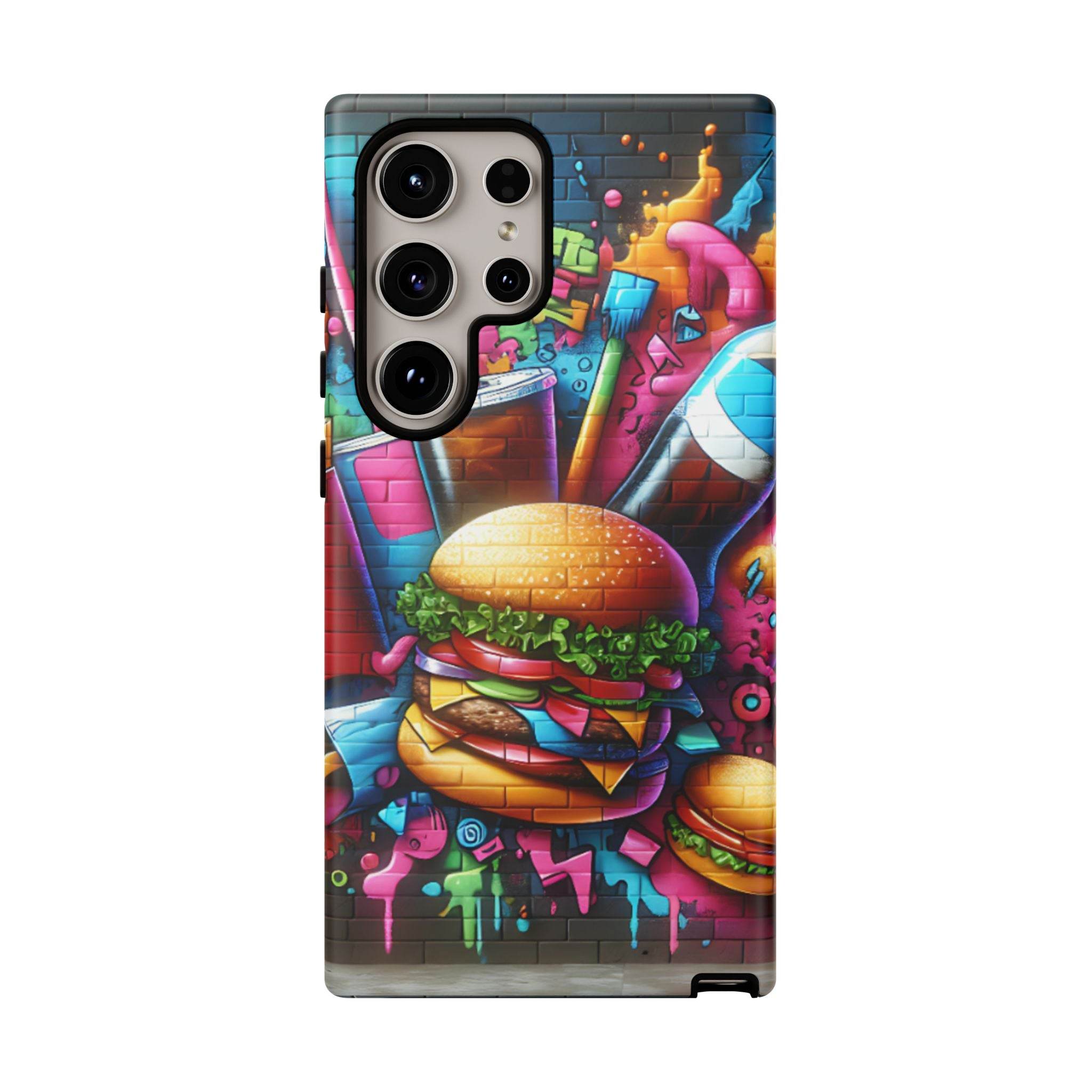 Burger and Drink Graffiti Phone Case - Samsung Galaxy Tough Case - Hook's Rubs & Spices