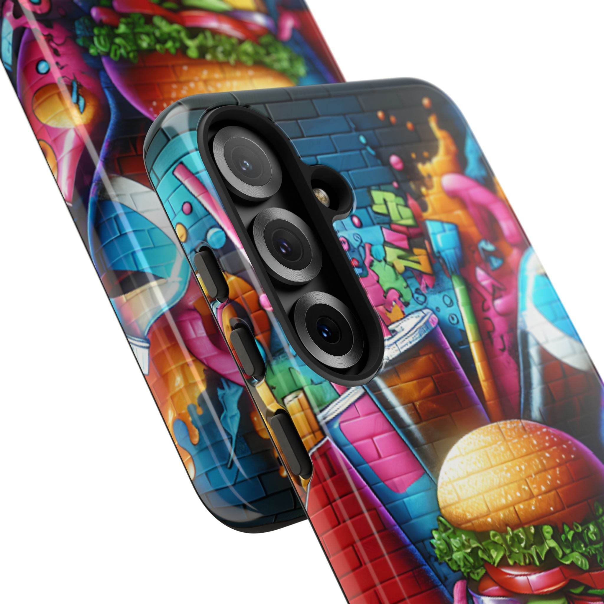 Burger and Drink Graffiti Phone Case - Samsung Galaxy Tough Case - Hook's Rubs & Spices