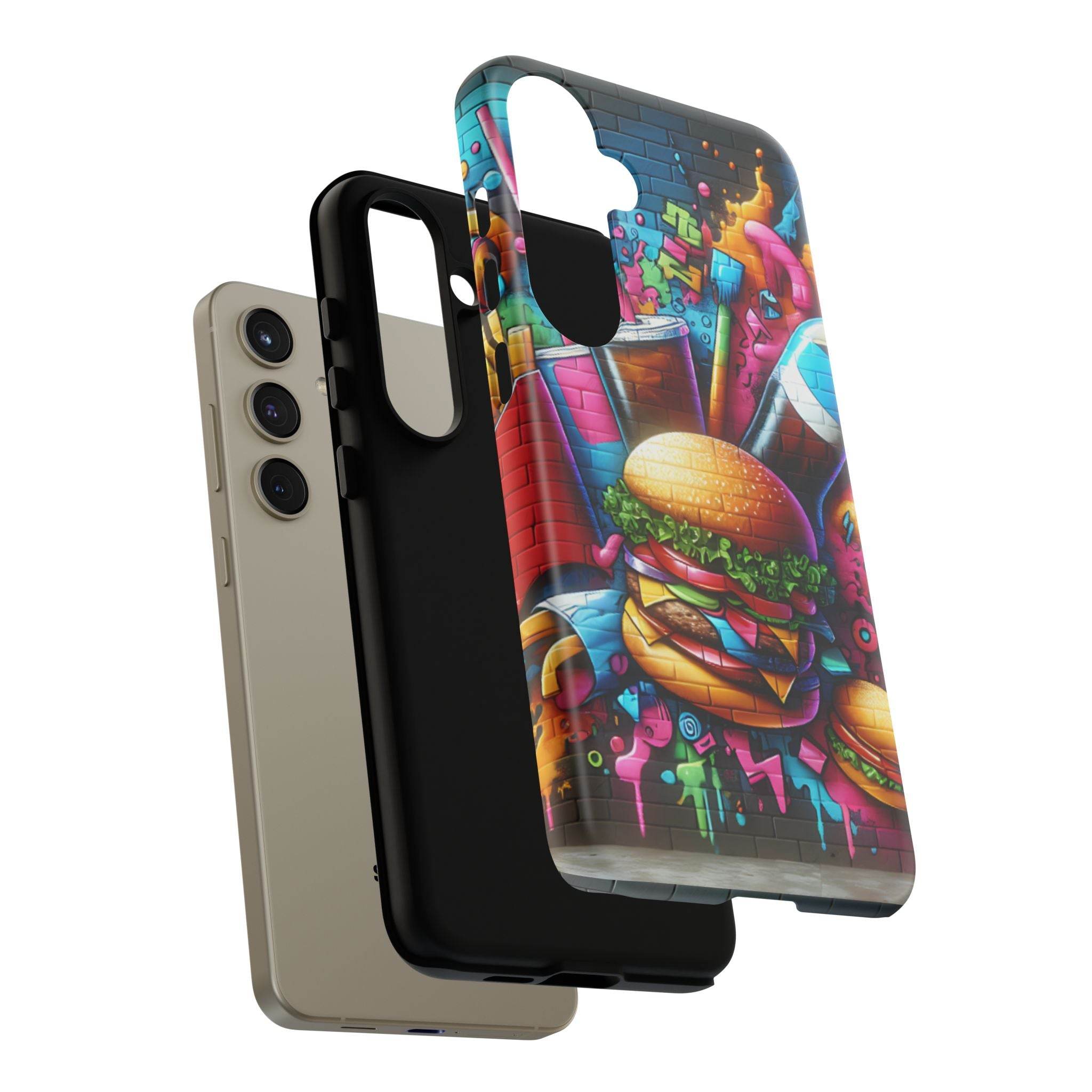 Burger and Drink Graffiti Phone Case - Samsung Galaxy Tough Case - Hook's Rubs & Spices