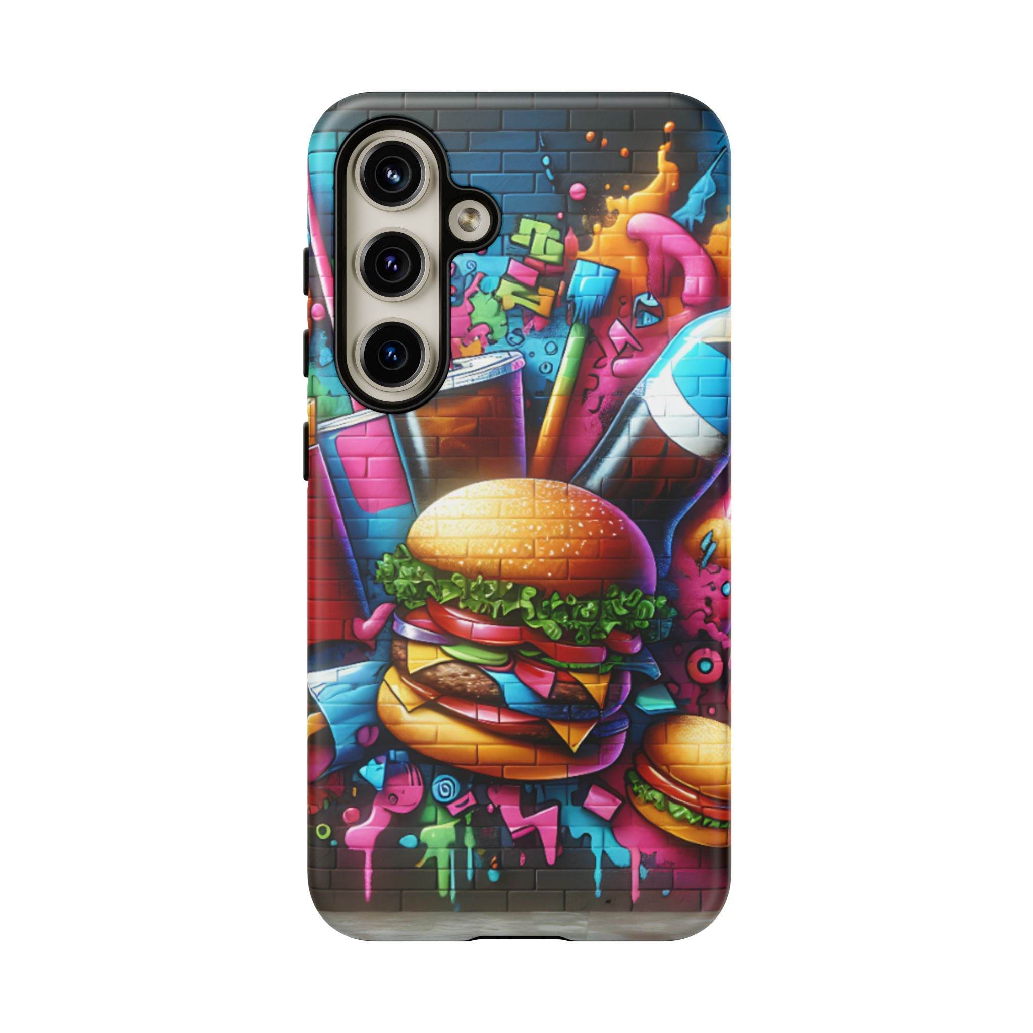 Burger and Drink Graffiti Phone Case - Samsung Galaxy Tough Case - Hook's Rubs & Spices
