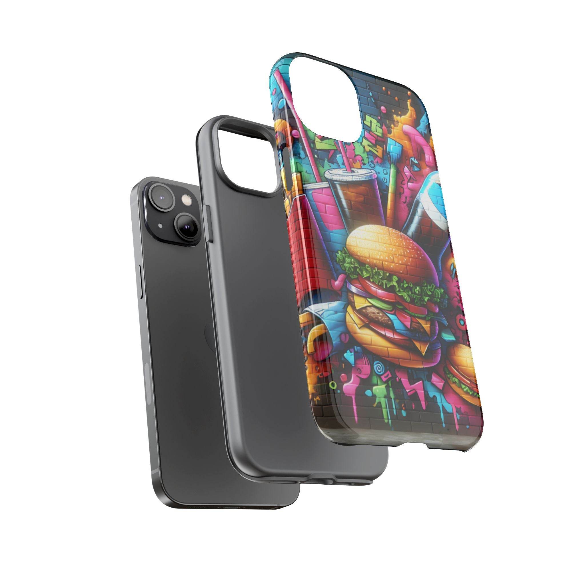 Burger and Drink Graffiti Phone Case - iPhone Tough Case - Hook's Rubs & Spices