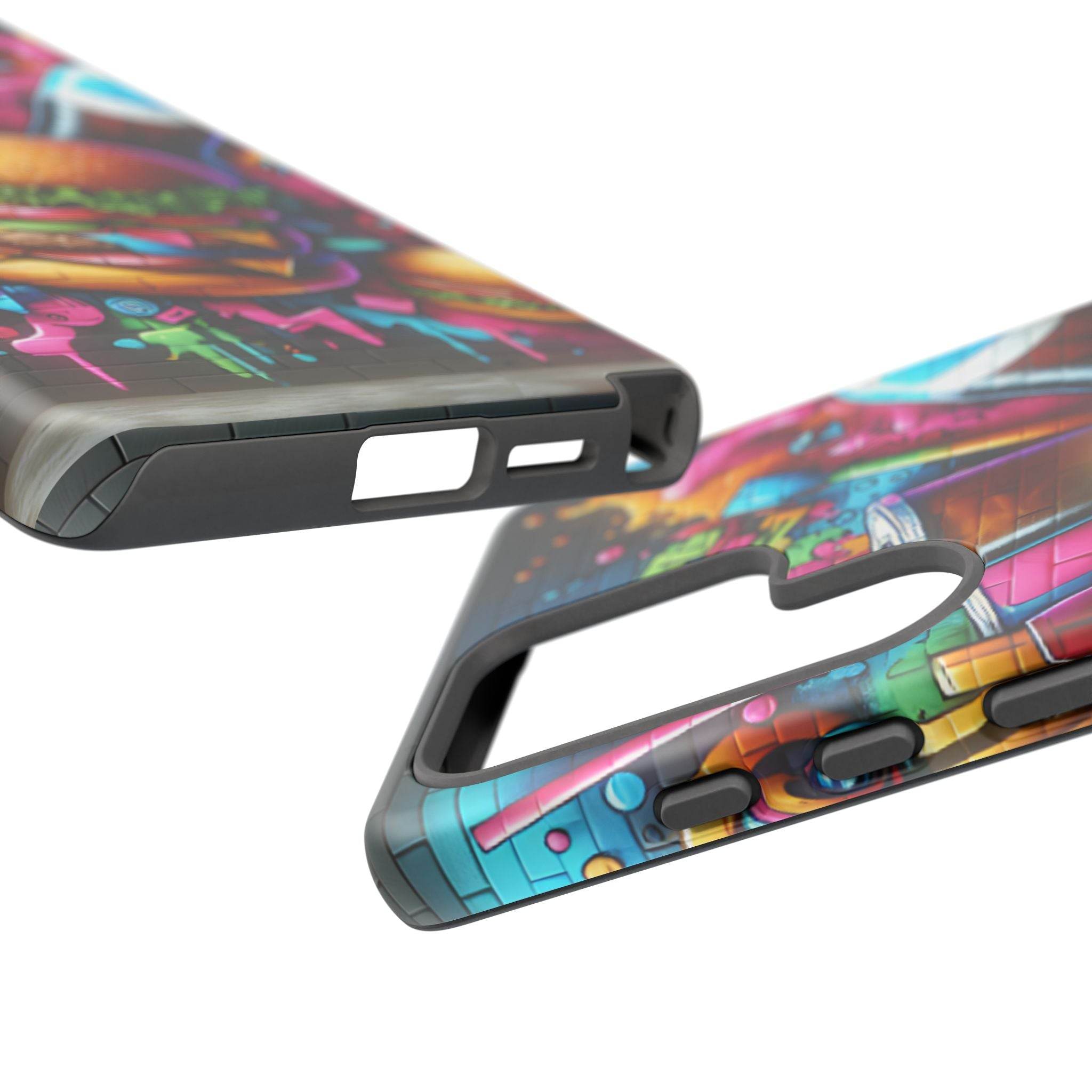 Burger and Drink Graffiti Phone Case - Samsung Galaxy Tough Case - Hook's Rubs & Spices