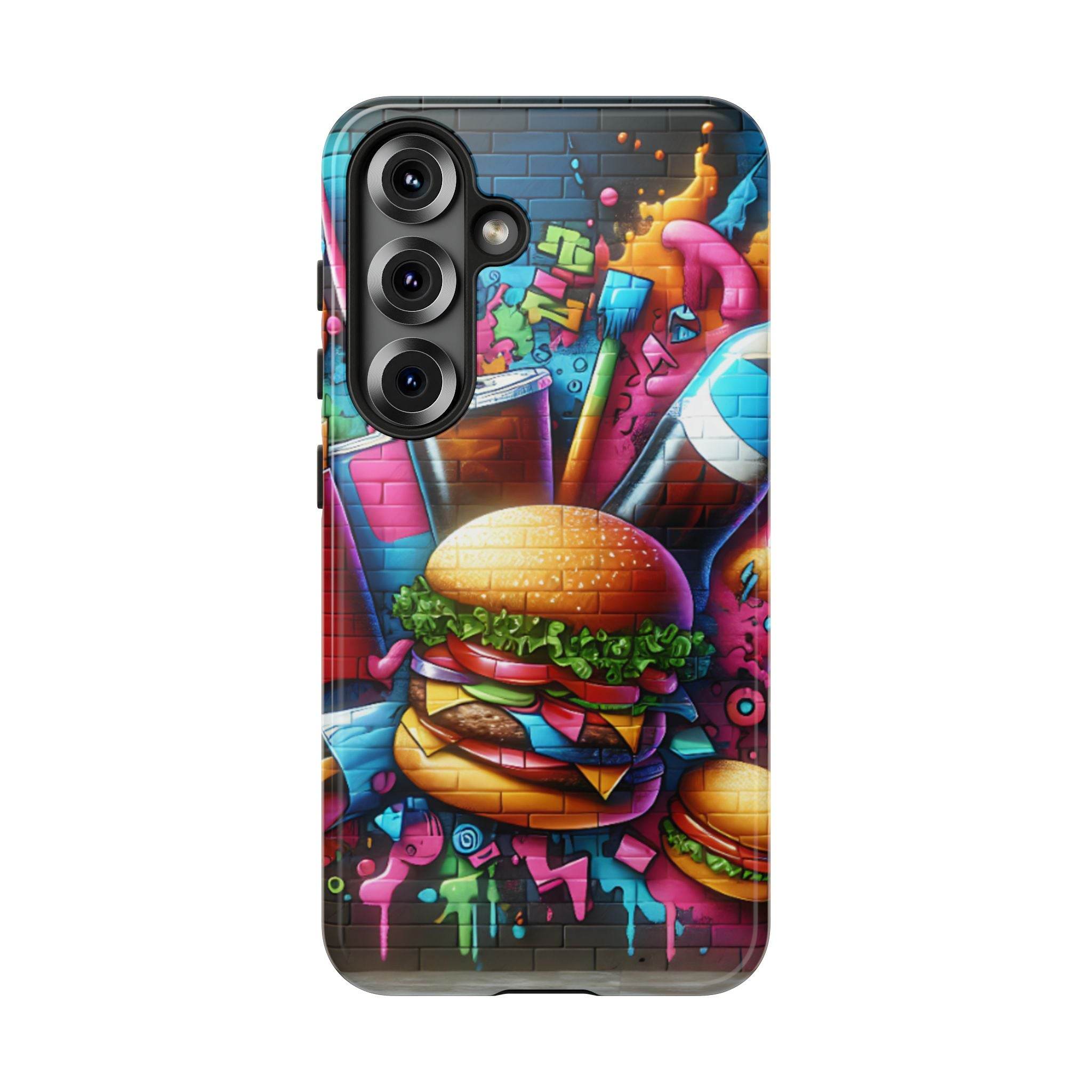 Burger and Drink Graffiti Phone Case - Samsung Galaxy Tough Case - Hook's Rubs & Spices