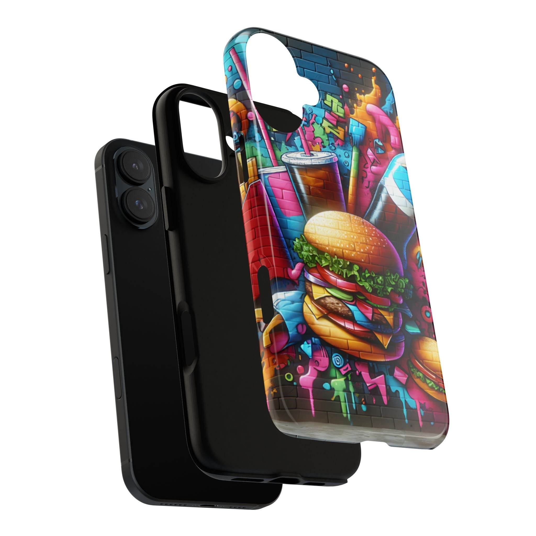 Burger and Drink Graffiti Phone Case - iPhone Tough Case - Hook's Rubs & Spices