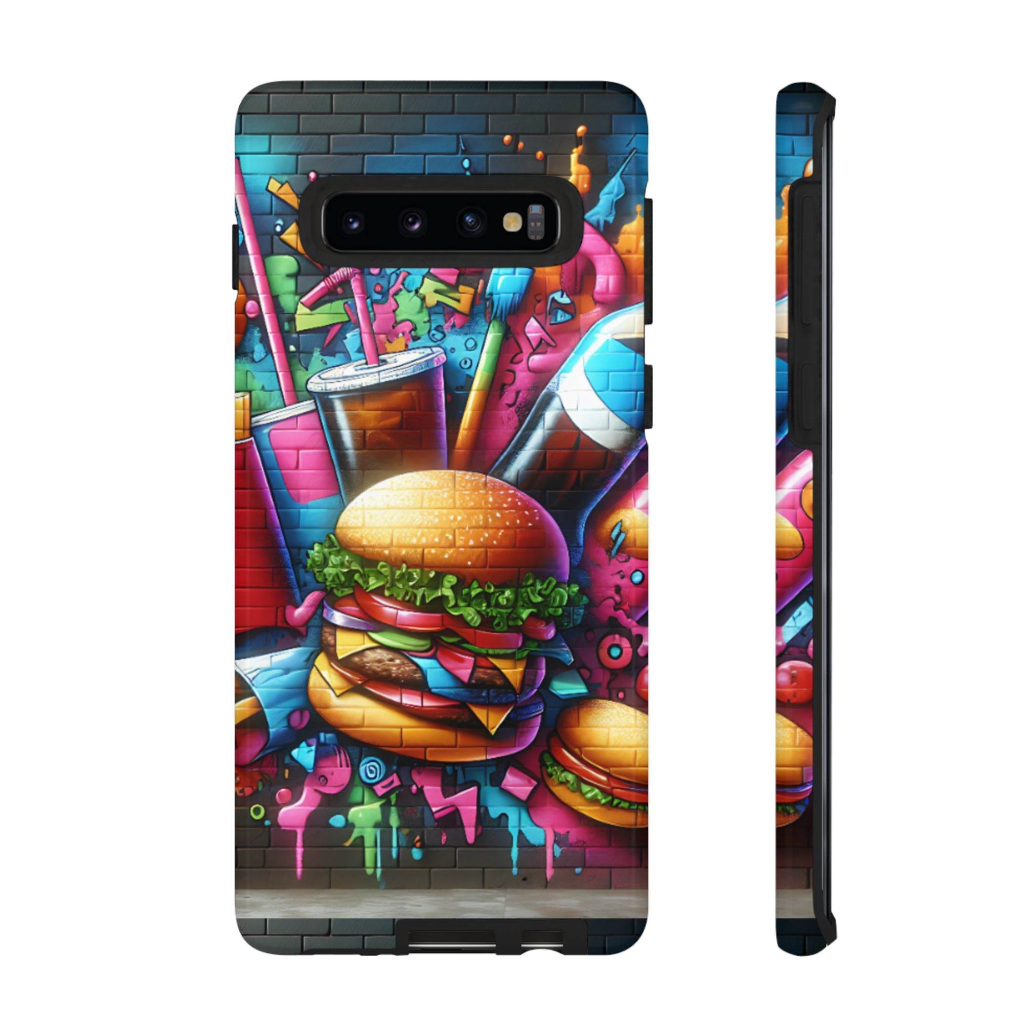 Burger and Drink Graffiti Phone Case - Samsung Galaxy Tough Case - Hook's Rubs & Spices