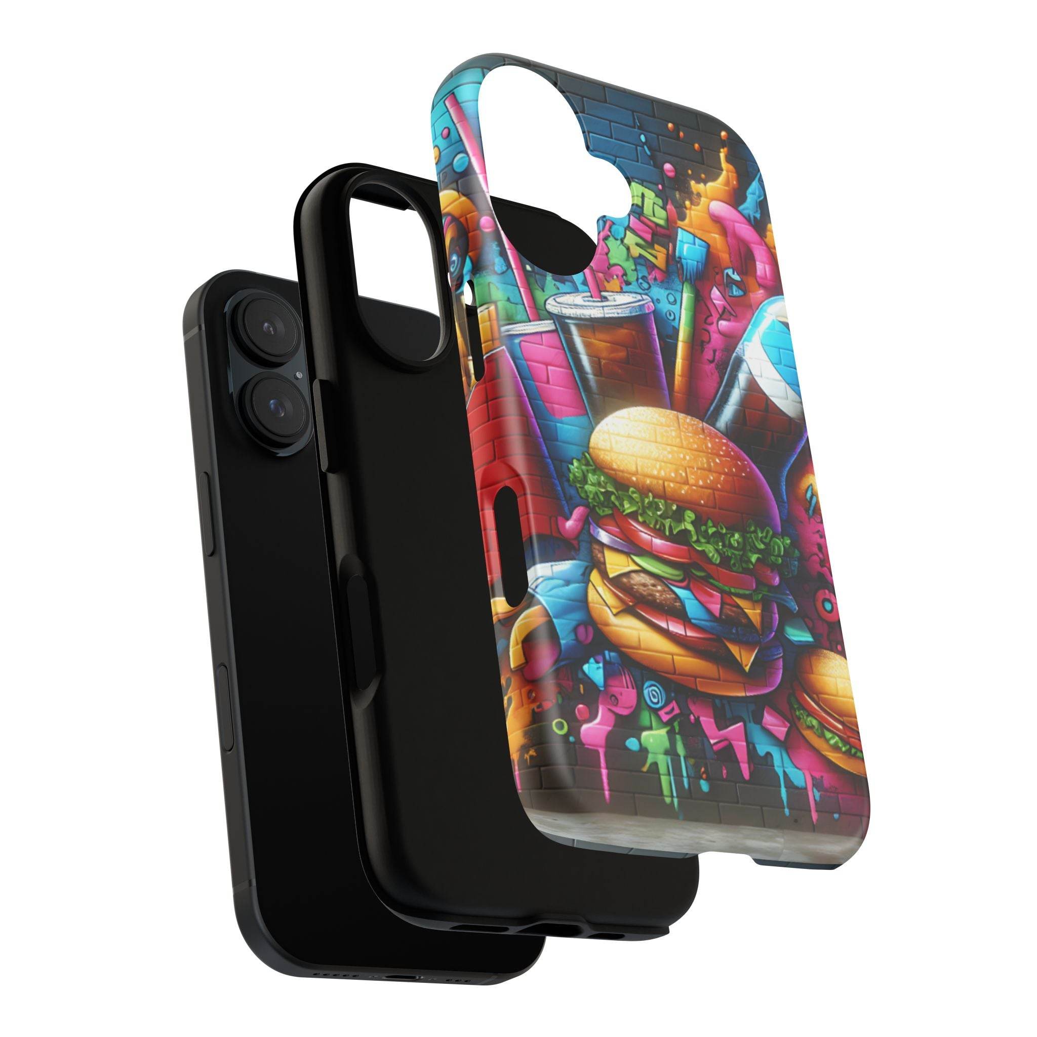 Burger and Drink Graffiti Phone Case - iPhone Tough Case - Hook's Rubs & Spices