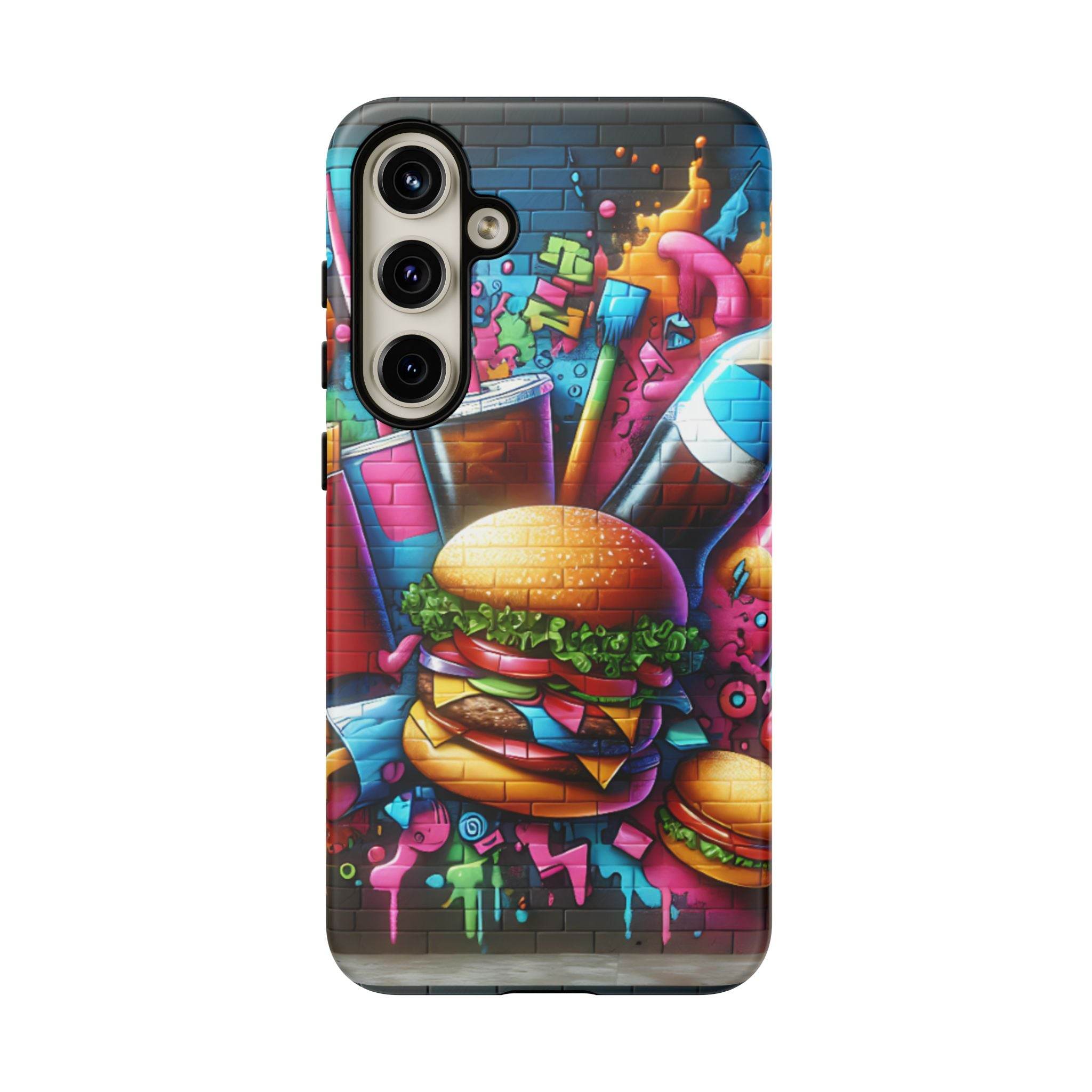 Burger and Drink Graffiti Phone Case - Samsung Galaxy Tough Case - Hook's Rubs & Spices