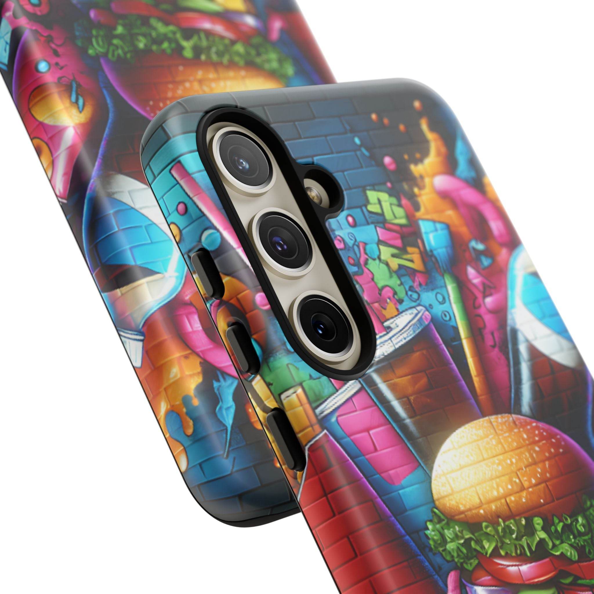 Burger and Drink Graffiti Phone Case - Samsung Galaxy Tough Case - Hook's Rubs & Spices