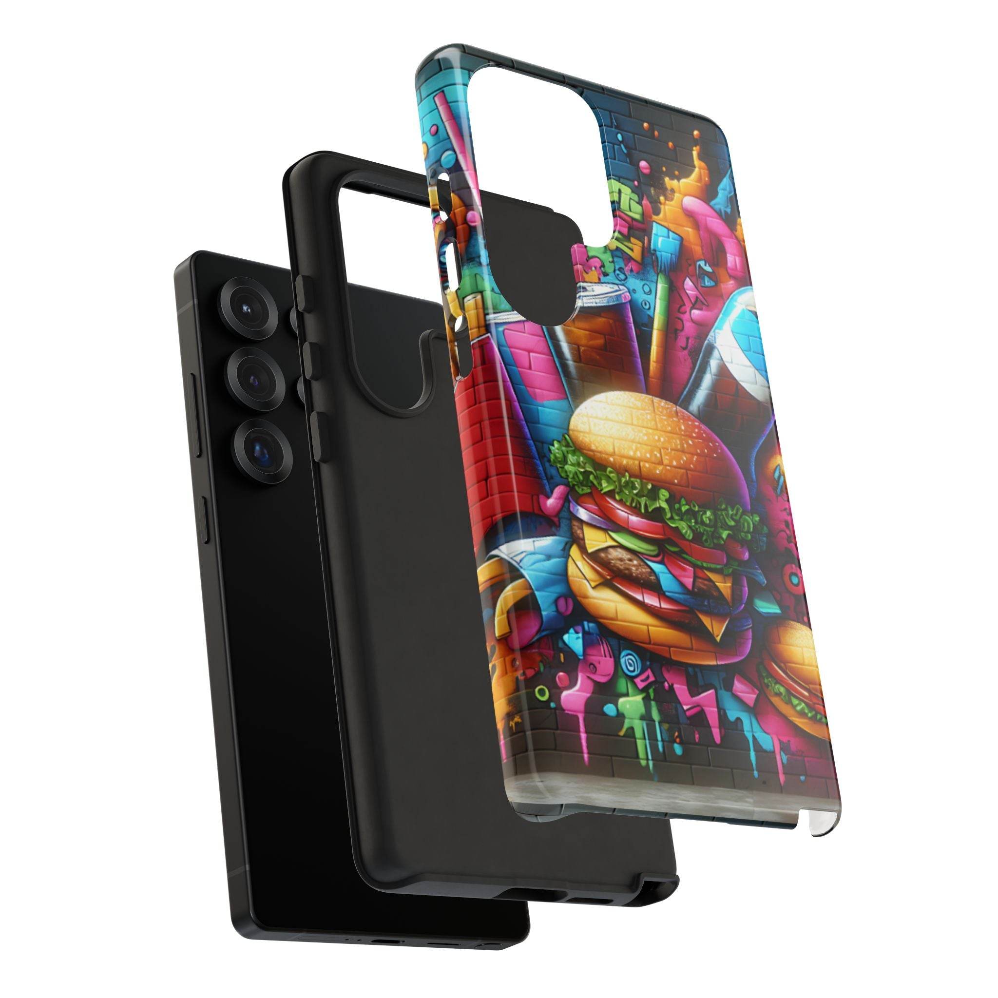 Burger and Drink Graffiti Phone Case - Samsung Galaxy Tough Case - Hook's Rubs & Spices