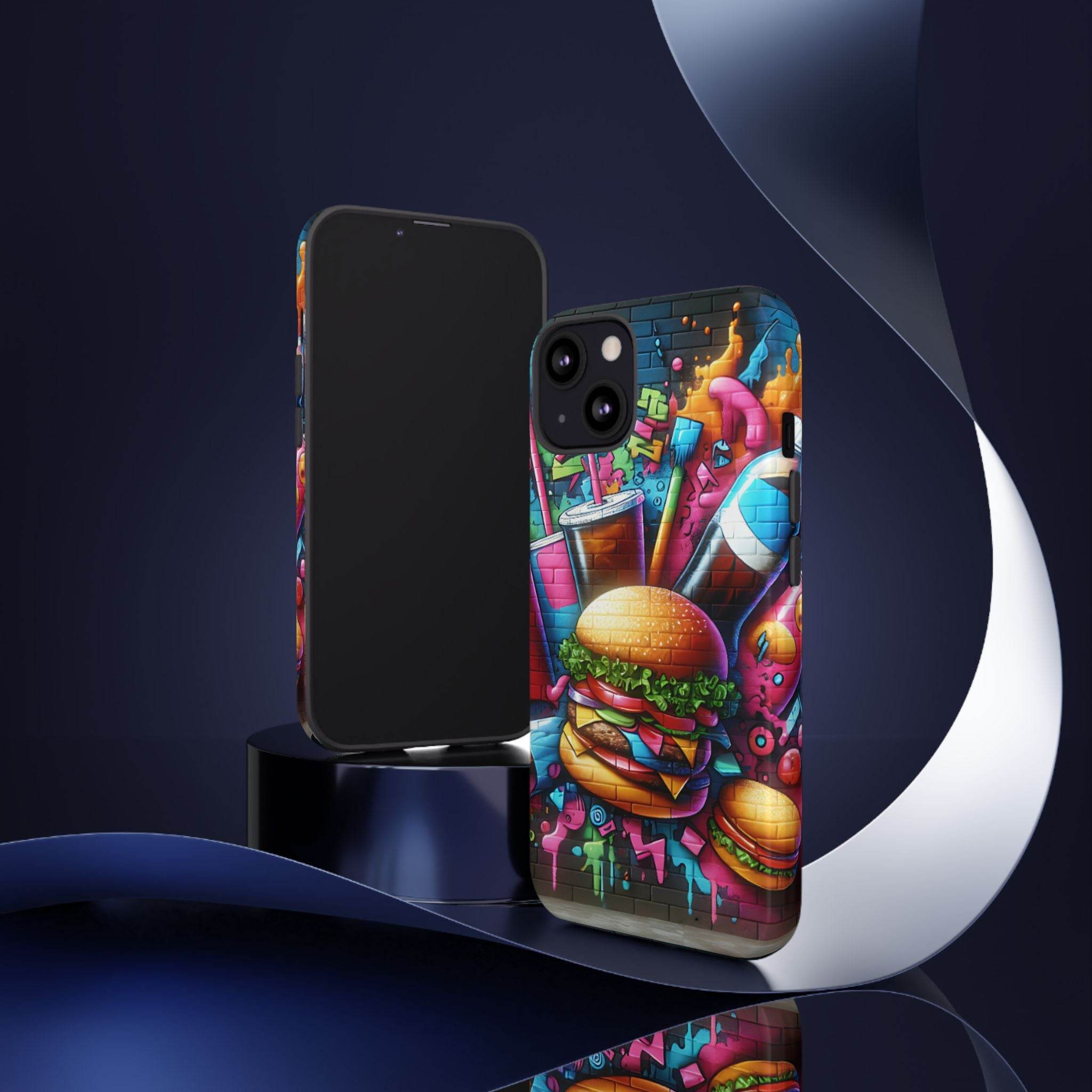 Burger and Drink Graffiti Phone Case - iPhone Tough Case - Hook's Rubs & Spices