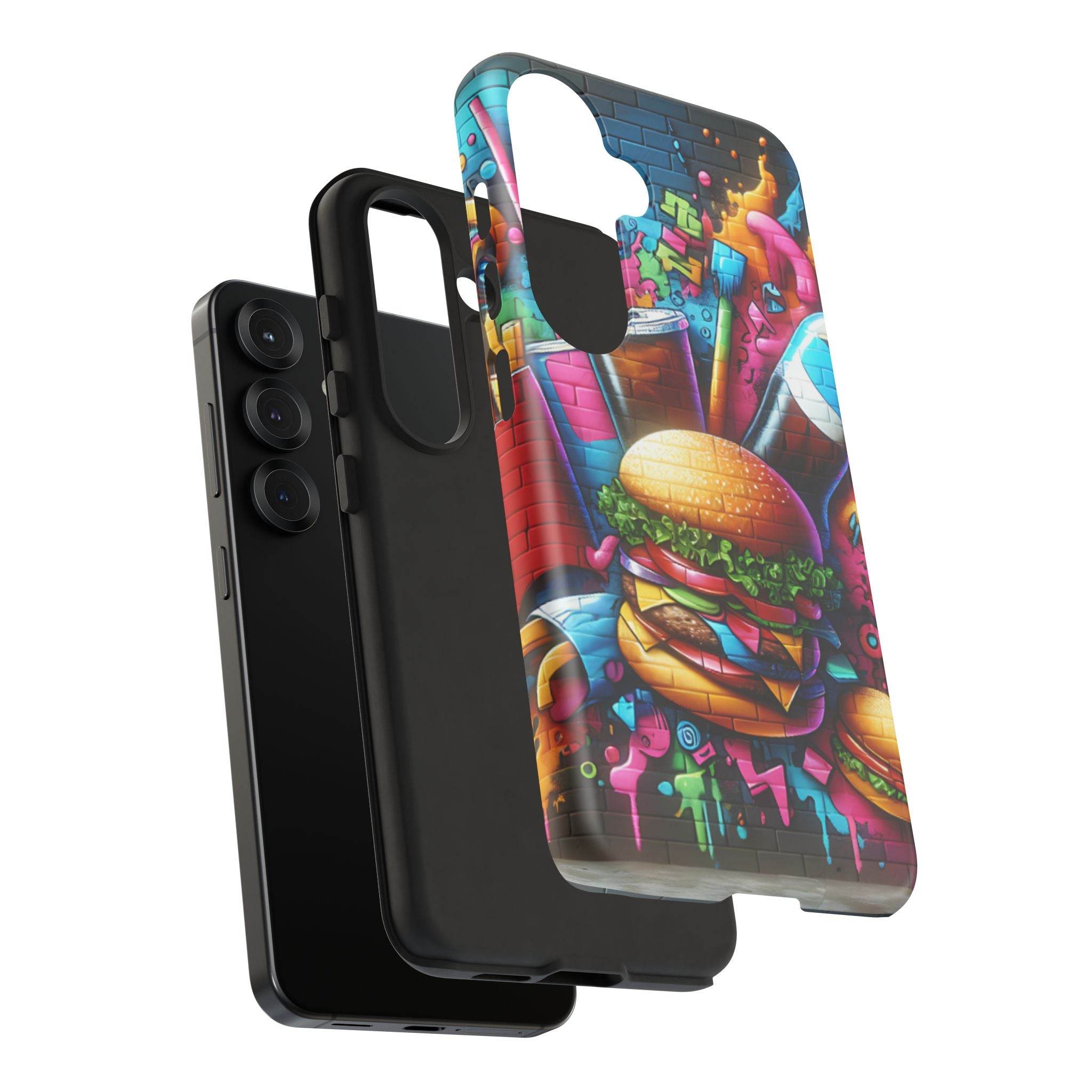 Burger and Drink Graffiti Phone Case - Samsung Galaxy Tough Case - Hook's Rubs & Spices