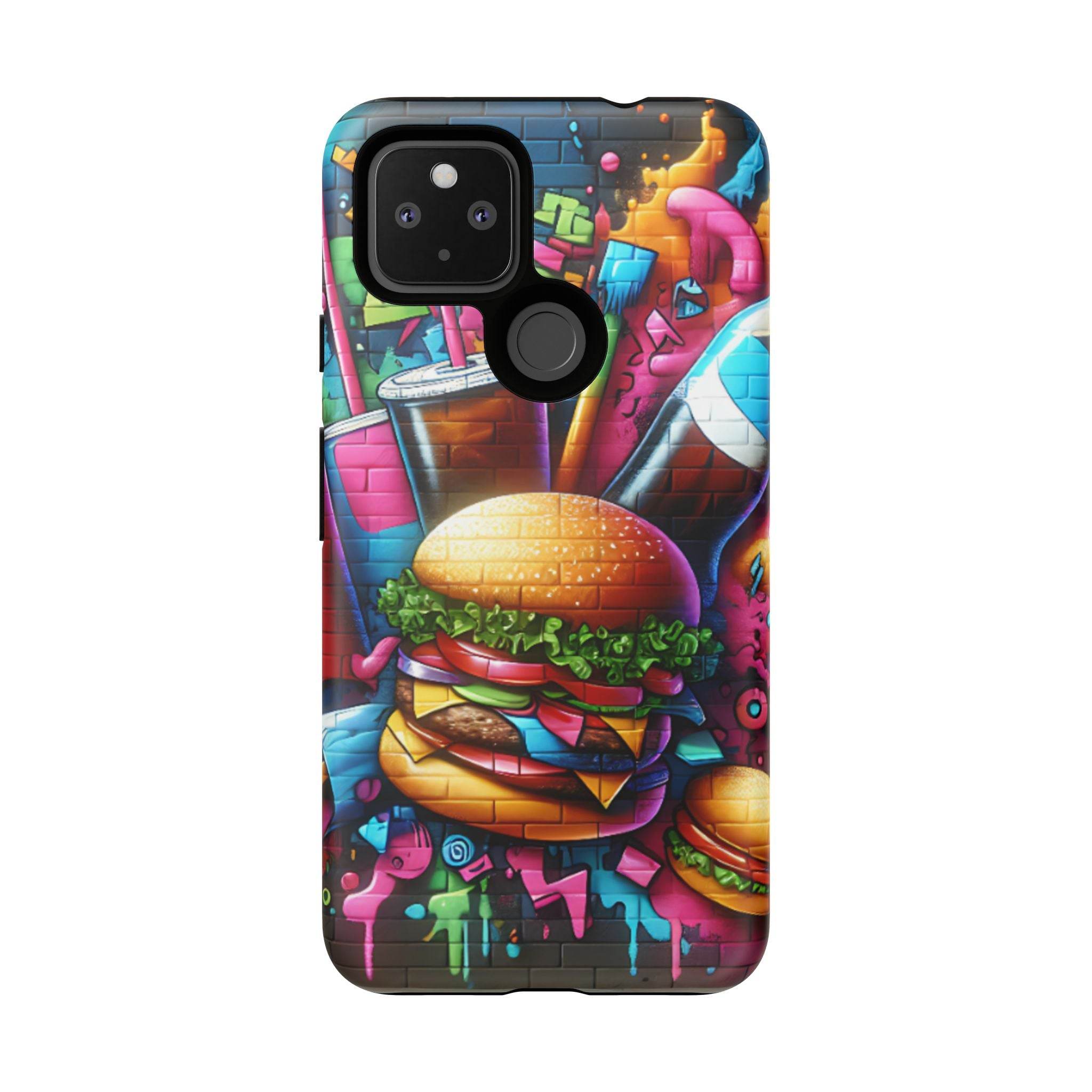 Burger and Drink Graffiti Phone Case - Google Pixel Phone Tough Case - Hook's Rubs & Spices