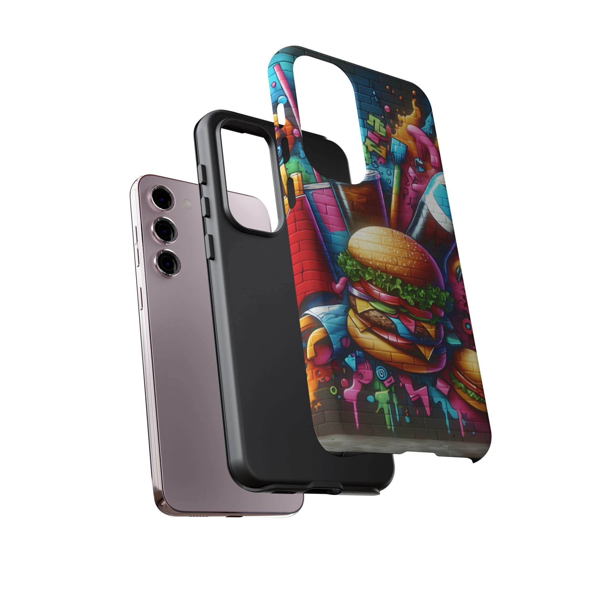 Burger and Drink Graffiti Phone Case - Samsung Galaxy Tough Case - Hook's Rubs & Spices