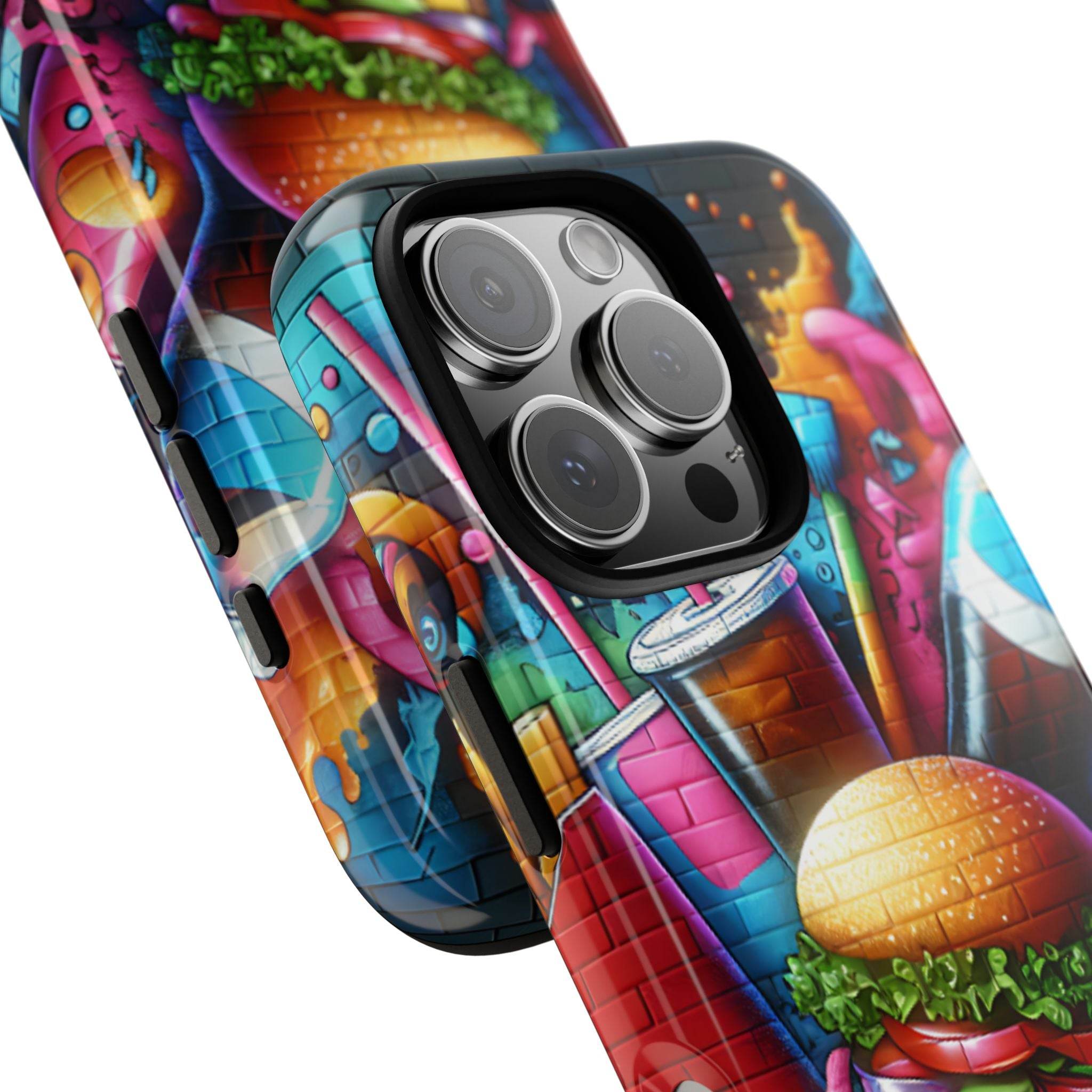 Burger and Drink Graffiti Phone Case - iPhone Tough Case - Hook's Rubs & Spices