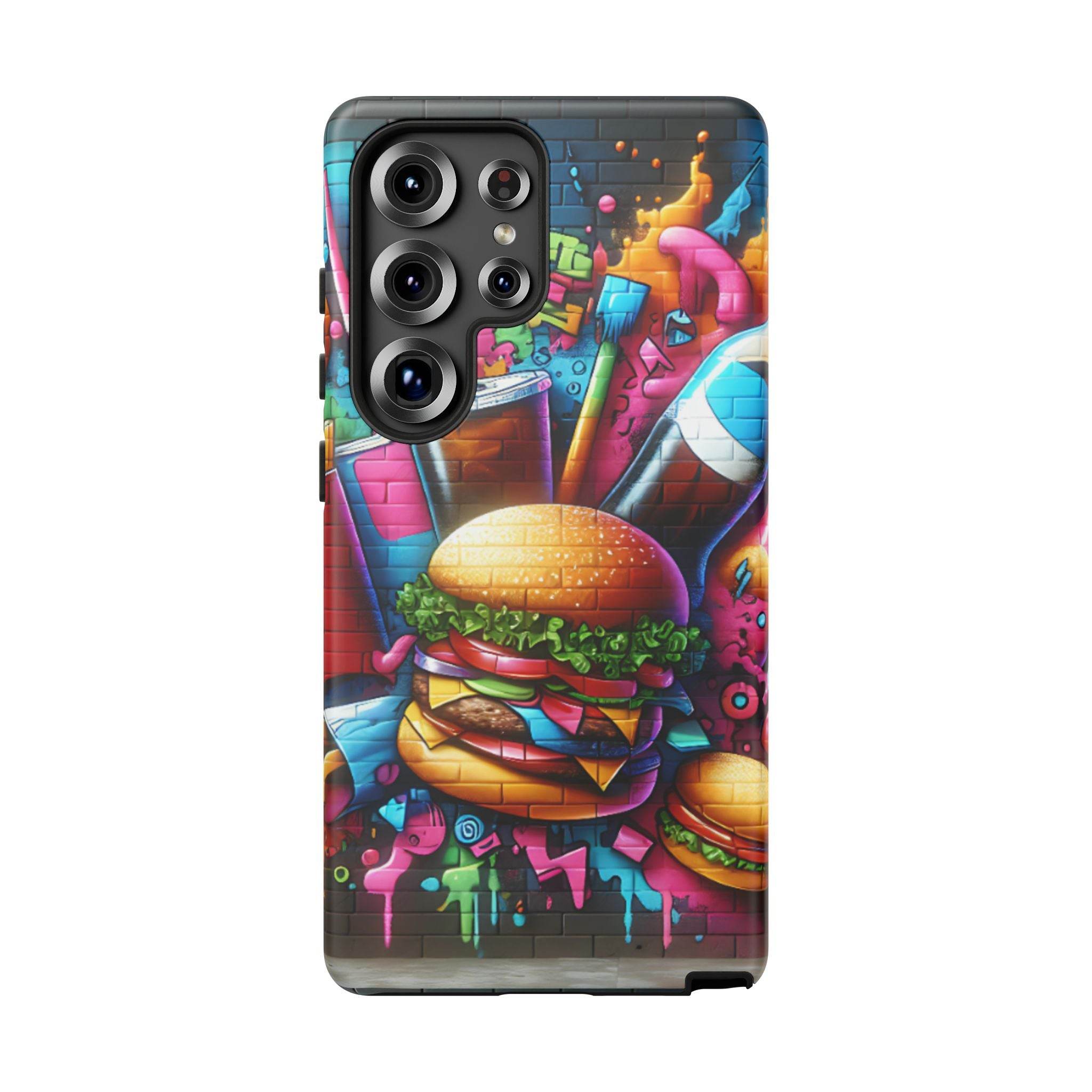 Burger and Drink Graffiti Phone Case - Samsung Galaxy Tough Case - Hook's Rubs & Spices
