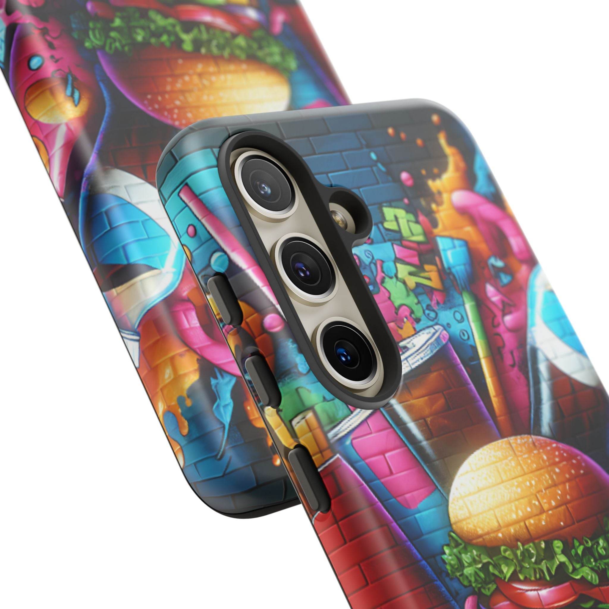 Burger and Drink Graffiti Phone Case - Samsung Galaxy Tough Case - Hook's Rubs & Spices