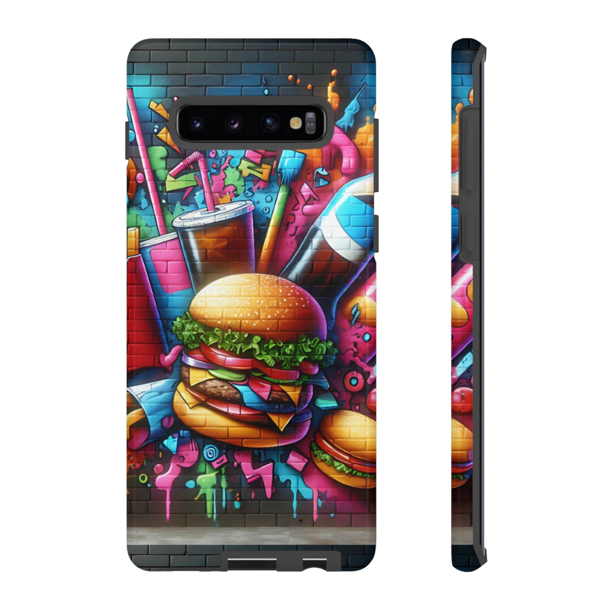 Burger and Drink Graffiti Phone Case - Samsung Galaxy Tough Case - Hook's Rubs & Spices