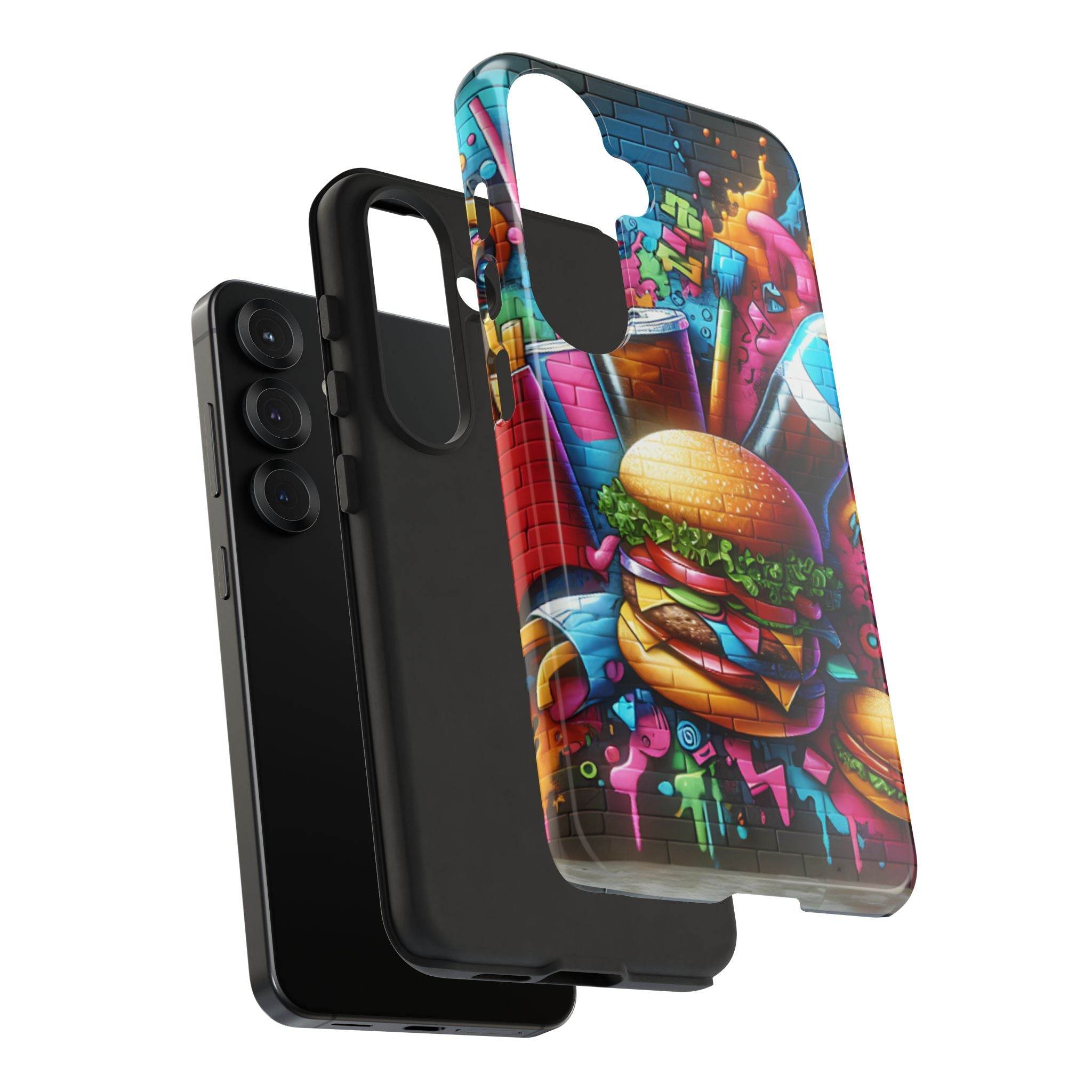Burger and Drink Graffiti Phone Case - Samsung Galaxy Tough Case - Hook's Rubs & Spices