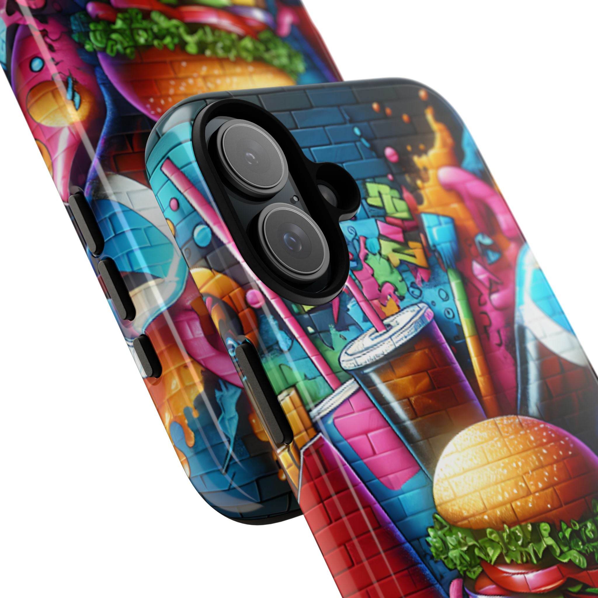 Burger and Drink Graffiti Phone Case - iPhone Tough Case - Hook's Rubs & Spices