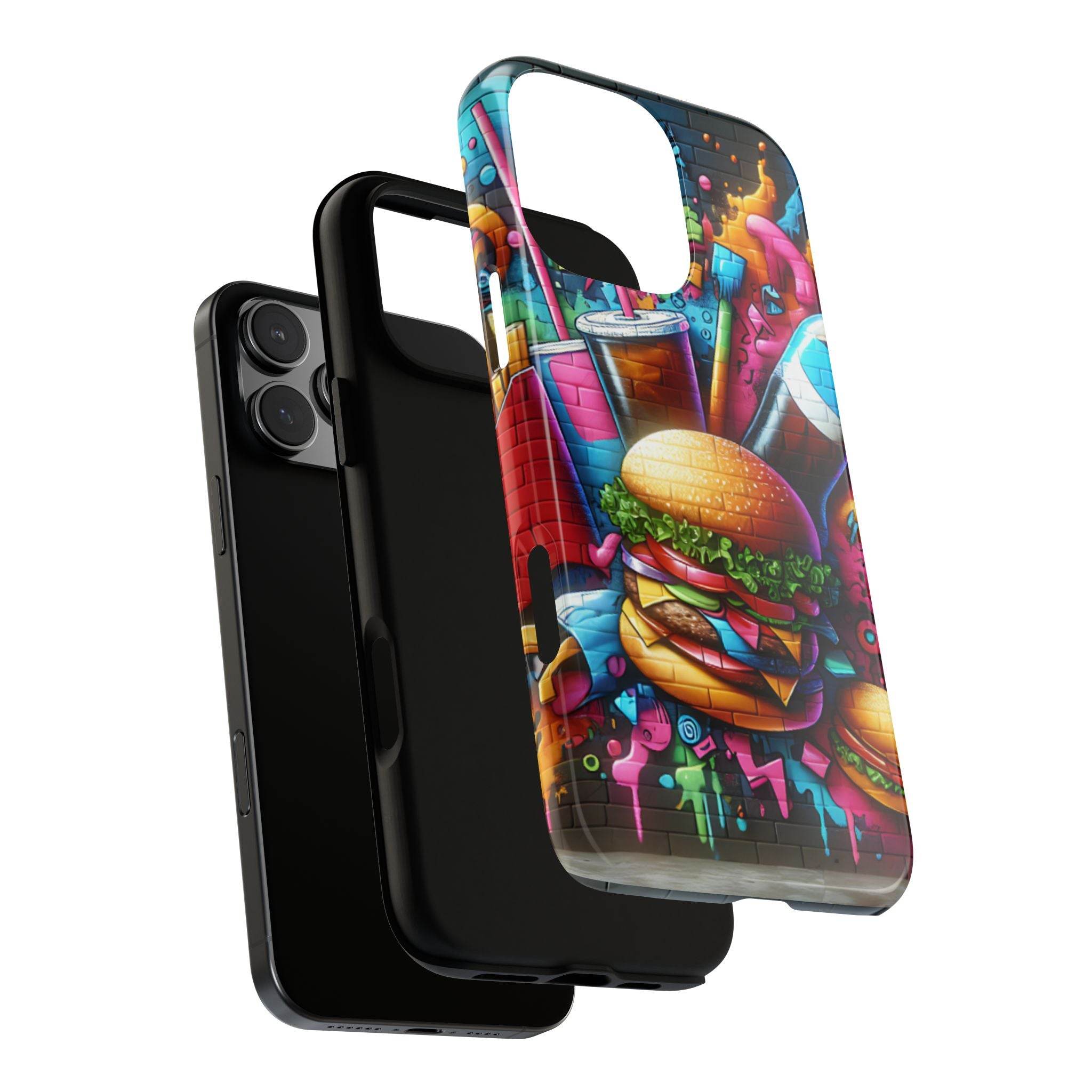 Burger and Drink Graffiti Phone Case - iPhone Tough Case - Hook's Rubs & Spices