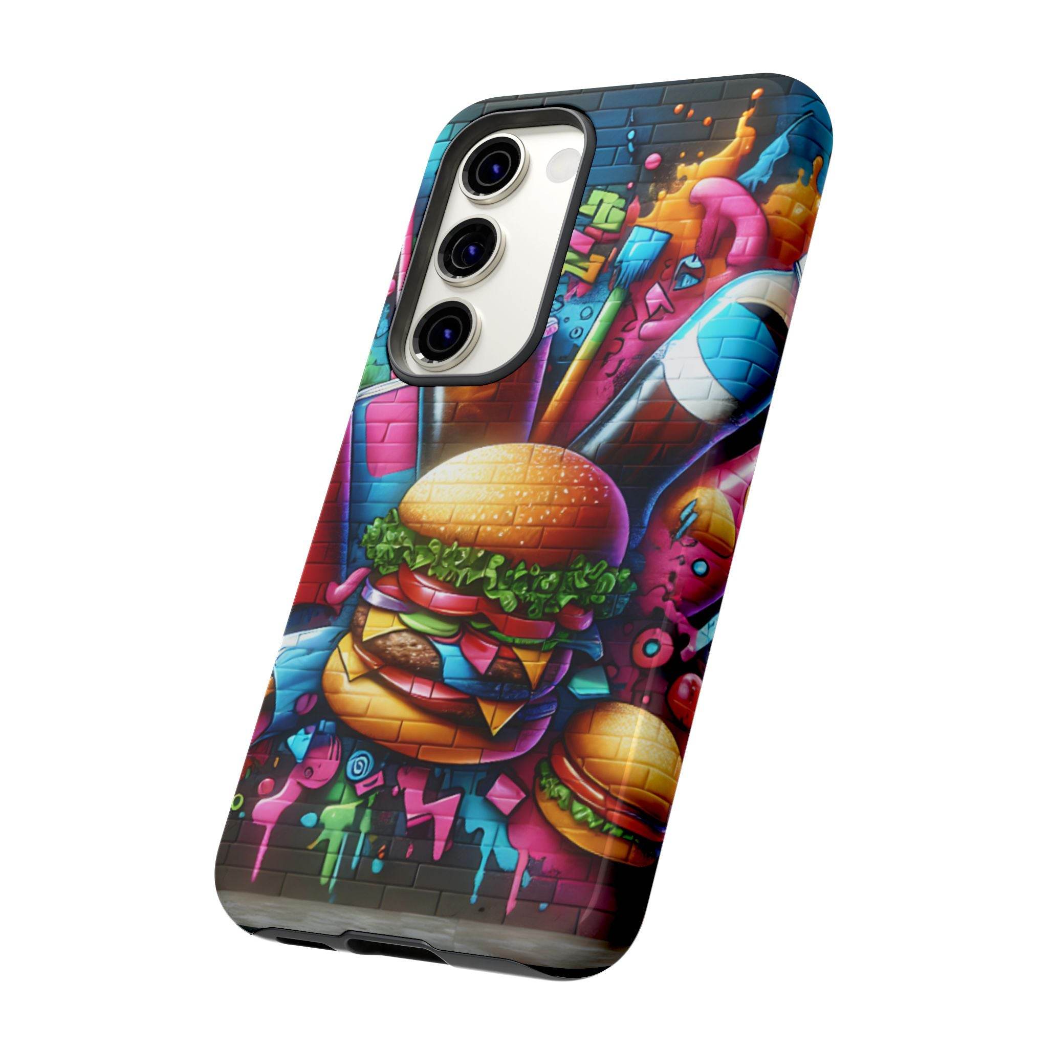 Burger and Drink Graffiti Phone Case - Samsung Galaxy Tough Case - Hook's Rubs & Spices