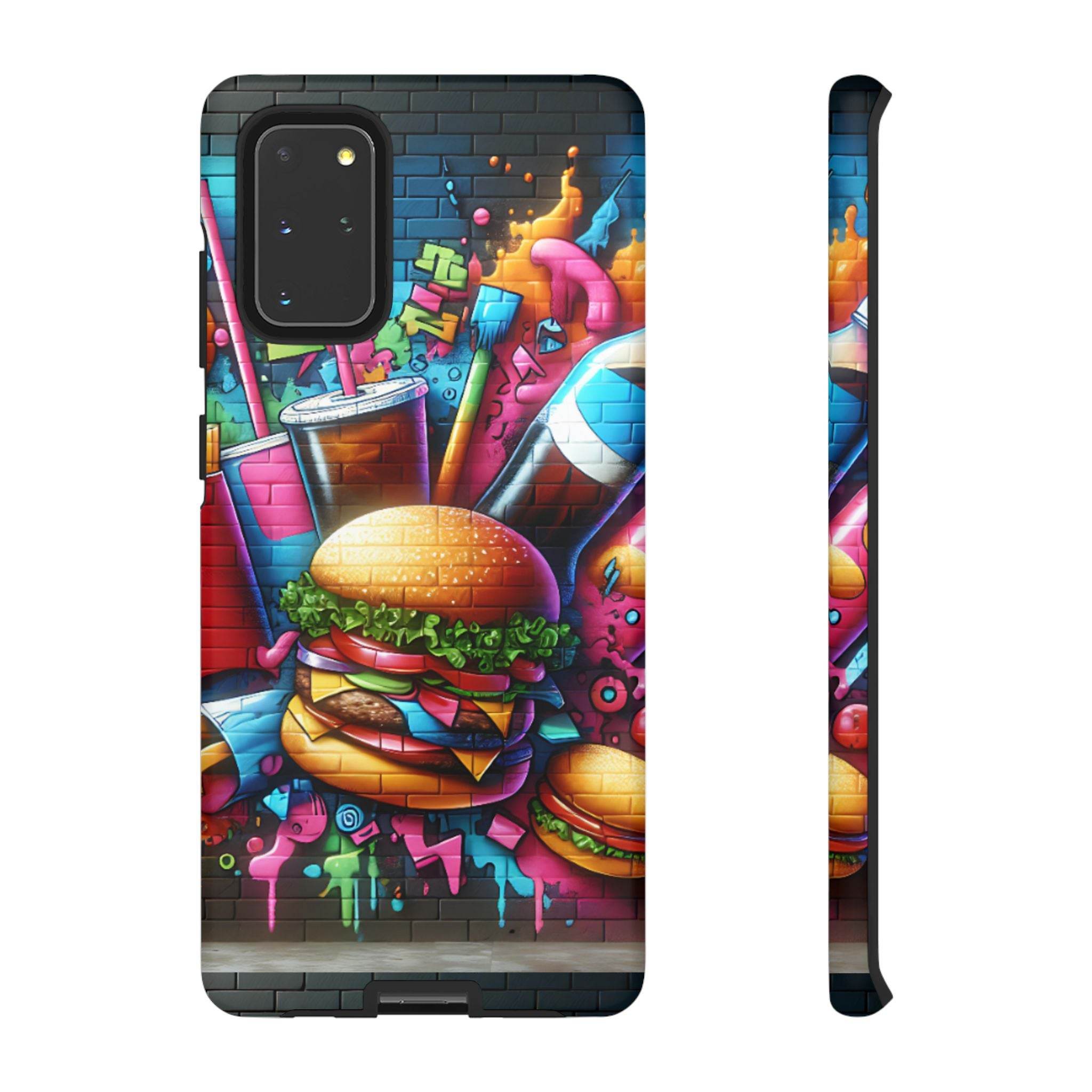 Burger and Drink Graffiti Phone Case - Samsung Galaxy Tough Case - Hook's Rubs & Spices