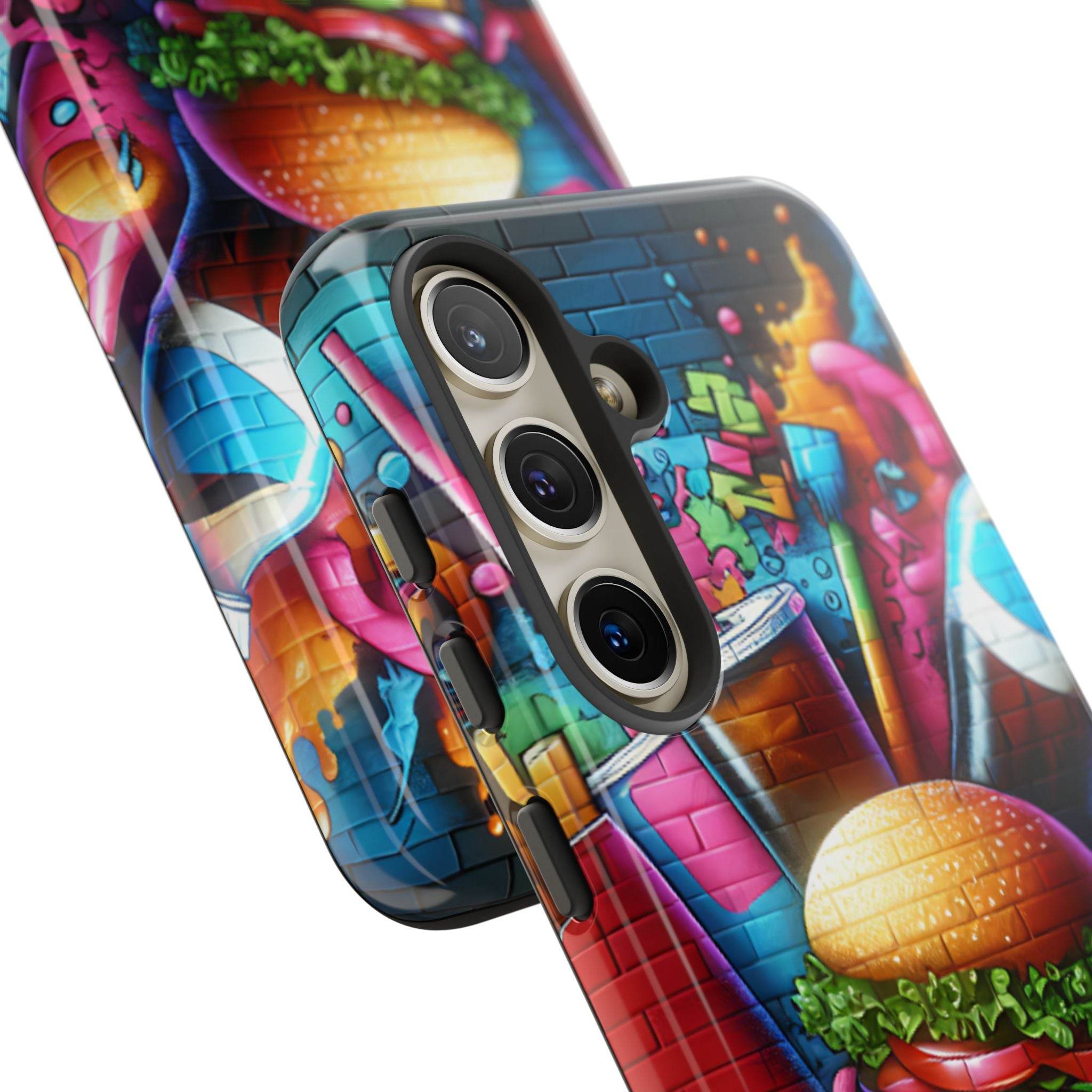 Burger and Drink Graffiti Phone Case - Samsung Galaxy Tough Case - Hook's Rubs & Spices
