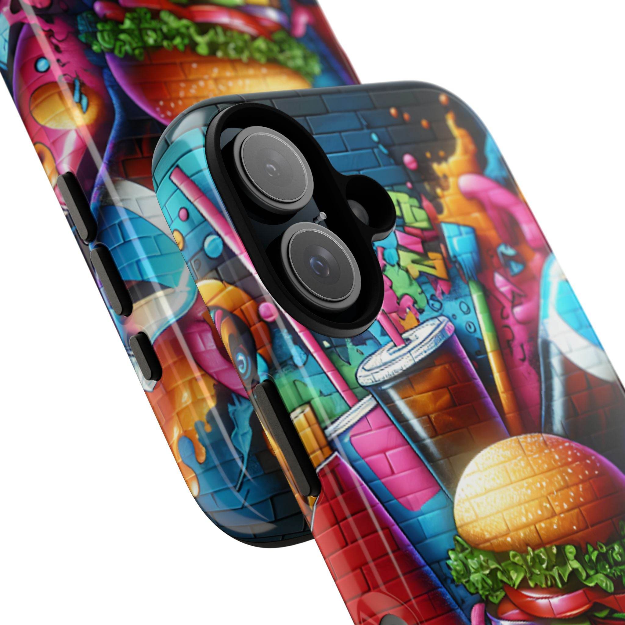 Burger and Drink Graffiti Phone Case - iPhone Tough Case - Hook's Rubs & Spices