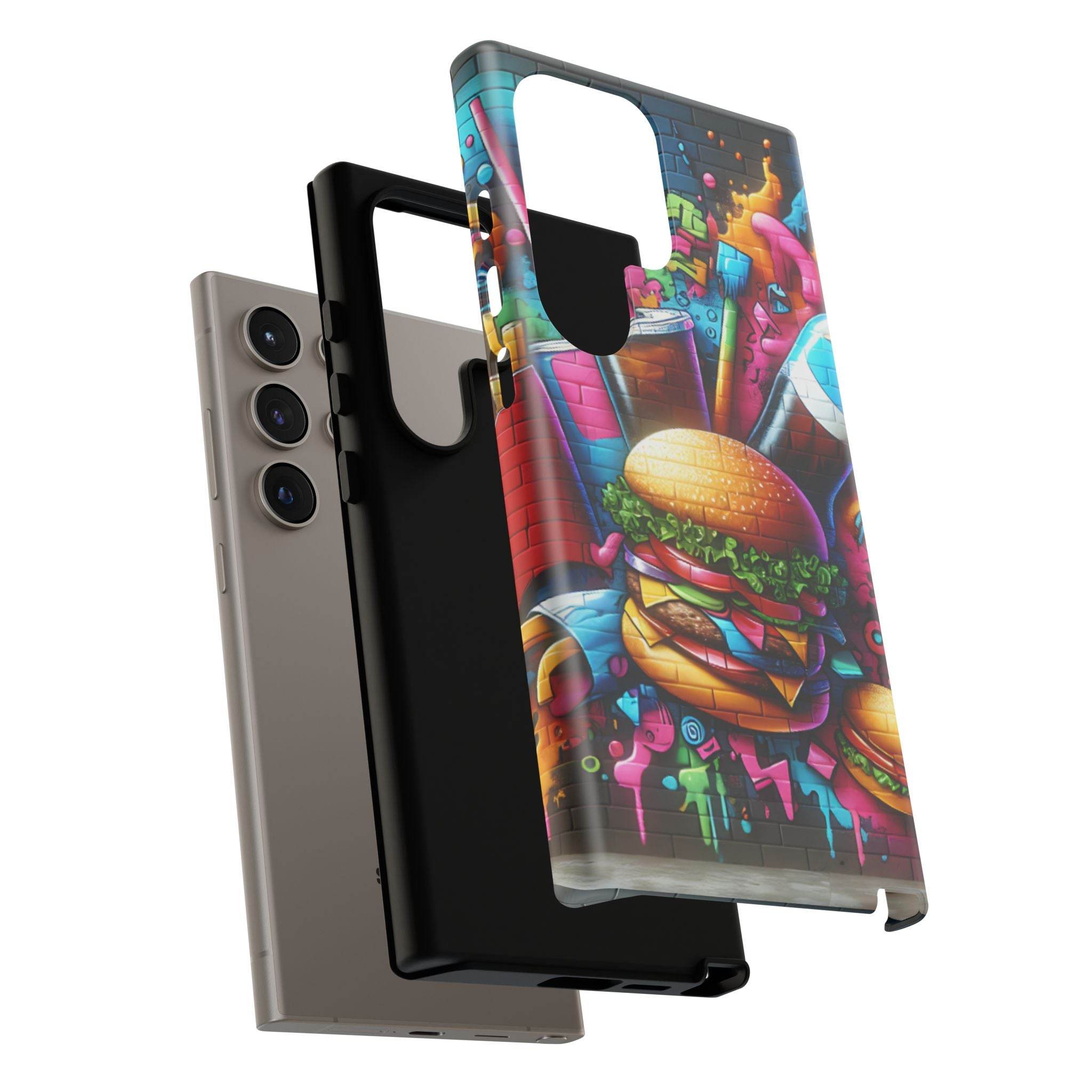 Burger and Drink Graffiti Phone Case - Samsung Galaxy Tough Case - Hook's Rubs & Spices