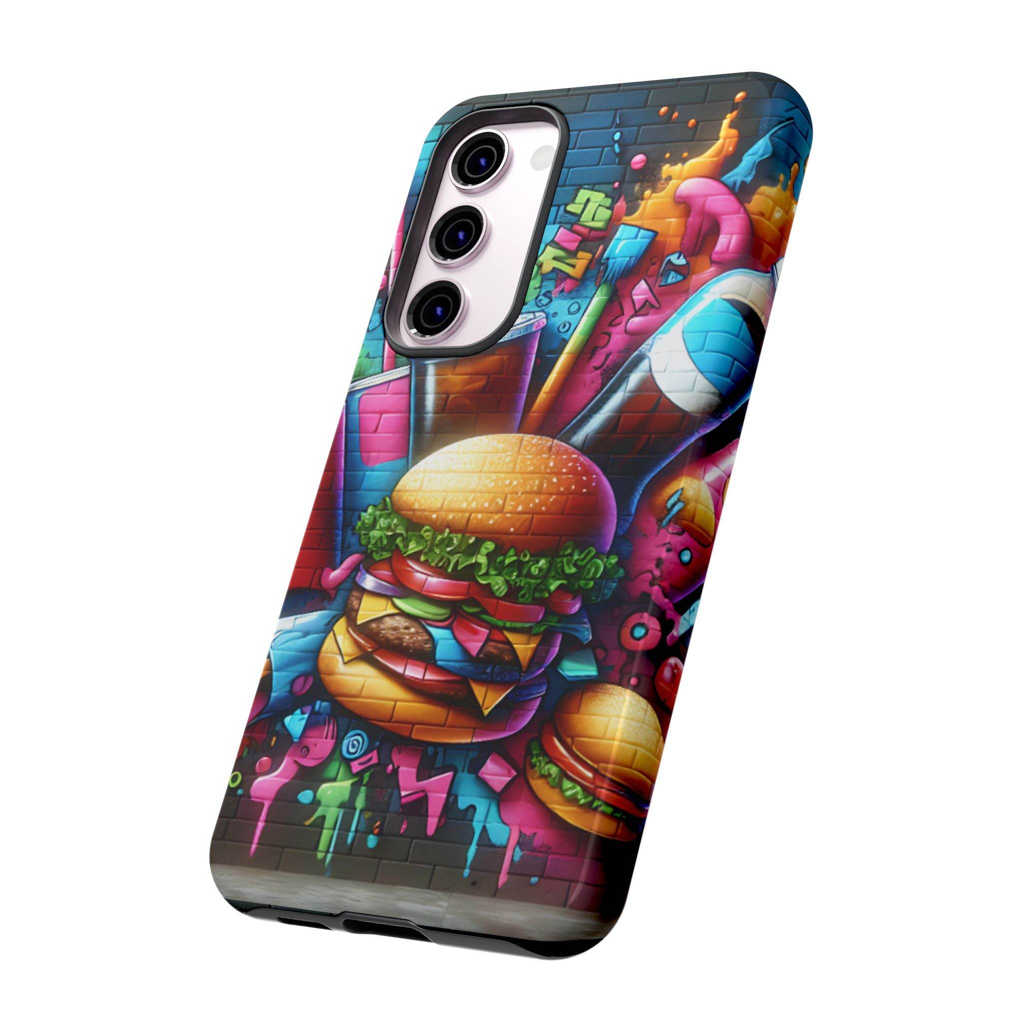 Burger and Drink Graffiti Phone Case - Samsung Galaxy Tough Case - Hook's Rubs & Spices
