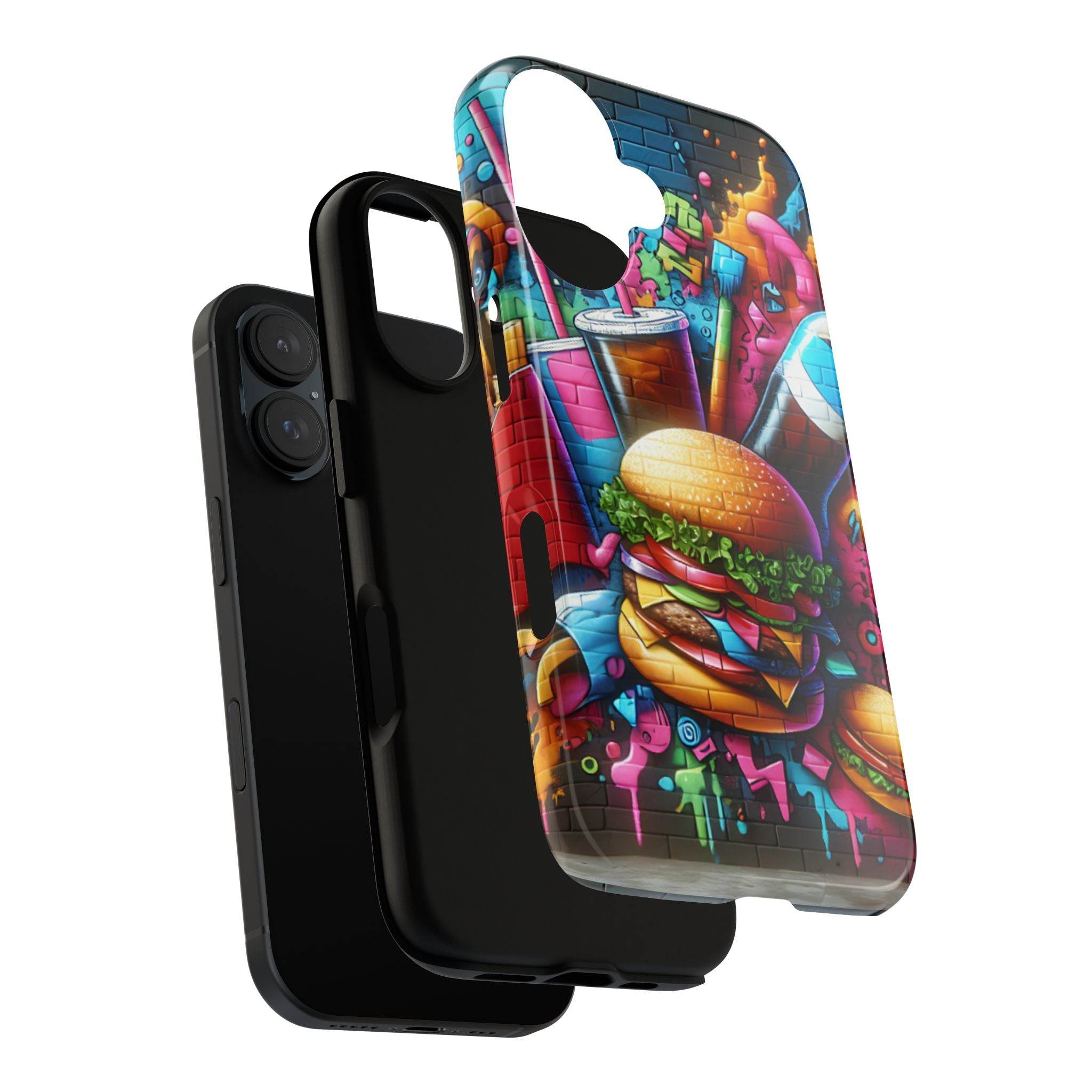 Burger and Drink Graffiti Phone Case - iPhone Tough Case - Hook's Rubs & Spices