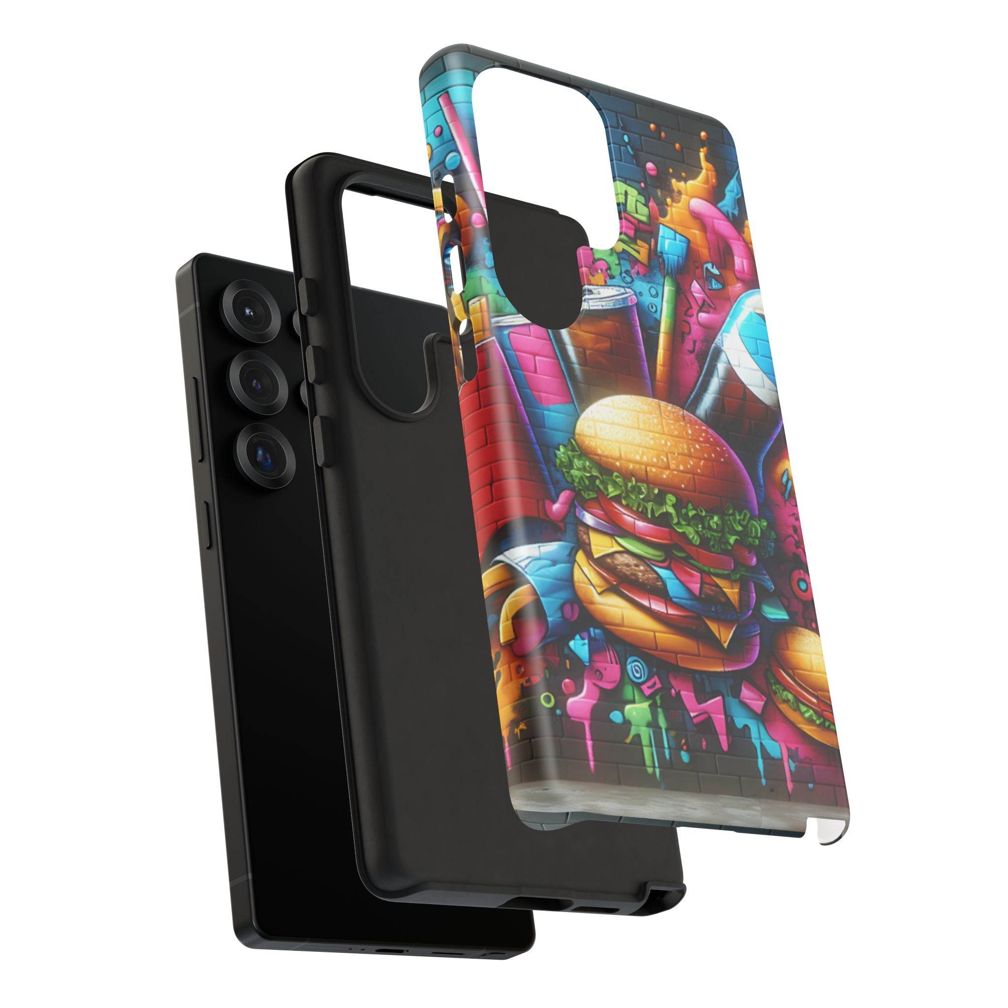 Burger and Drink Graffiti Phone Case - Samsung Galaxy Tough Case - Hook's Rubs & Spices