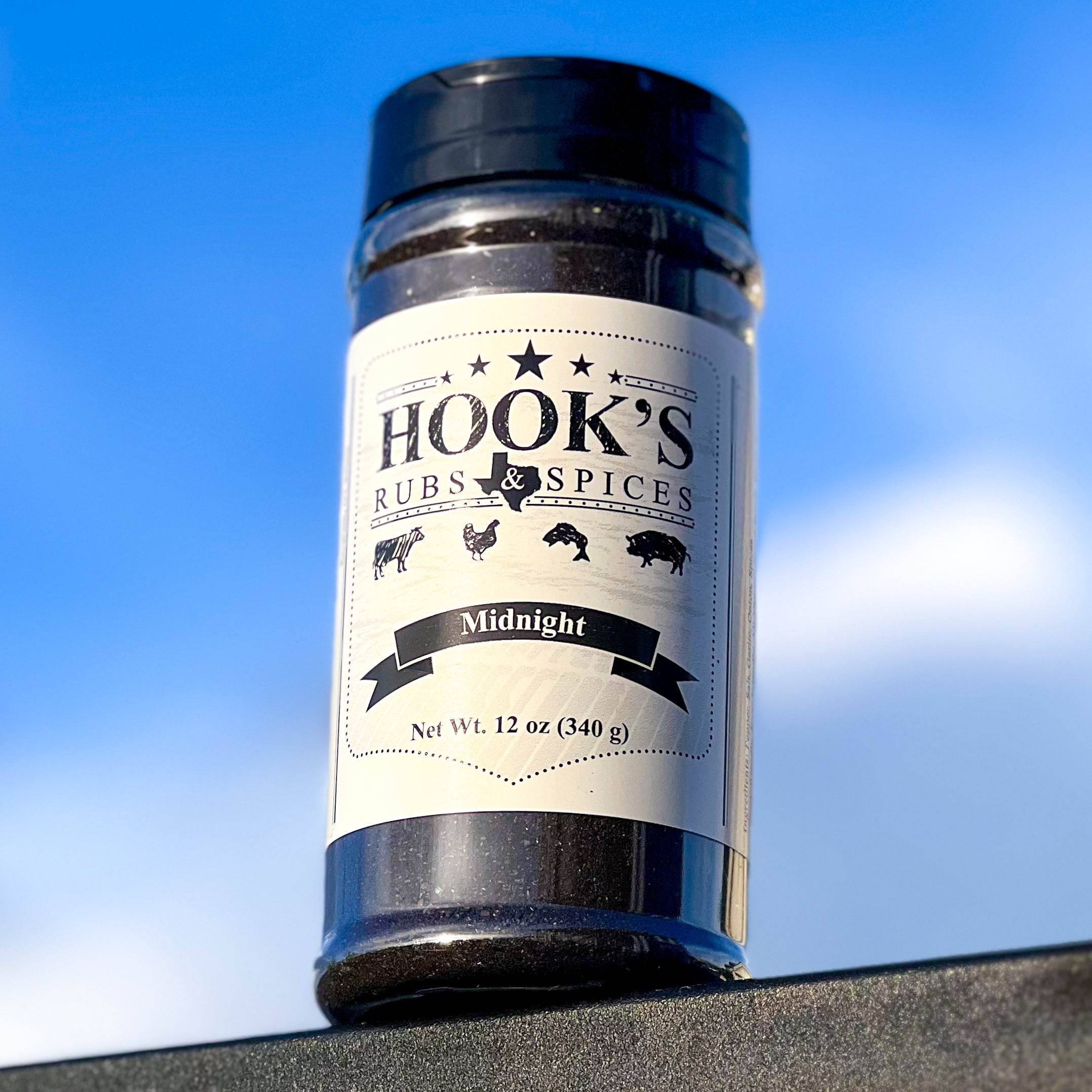 Midnight - All-Purpose Black BBQ Rub - Hook's Rubs & Spices