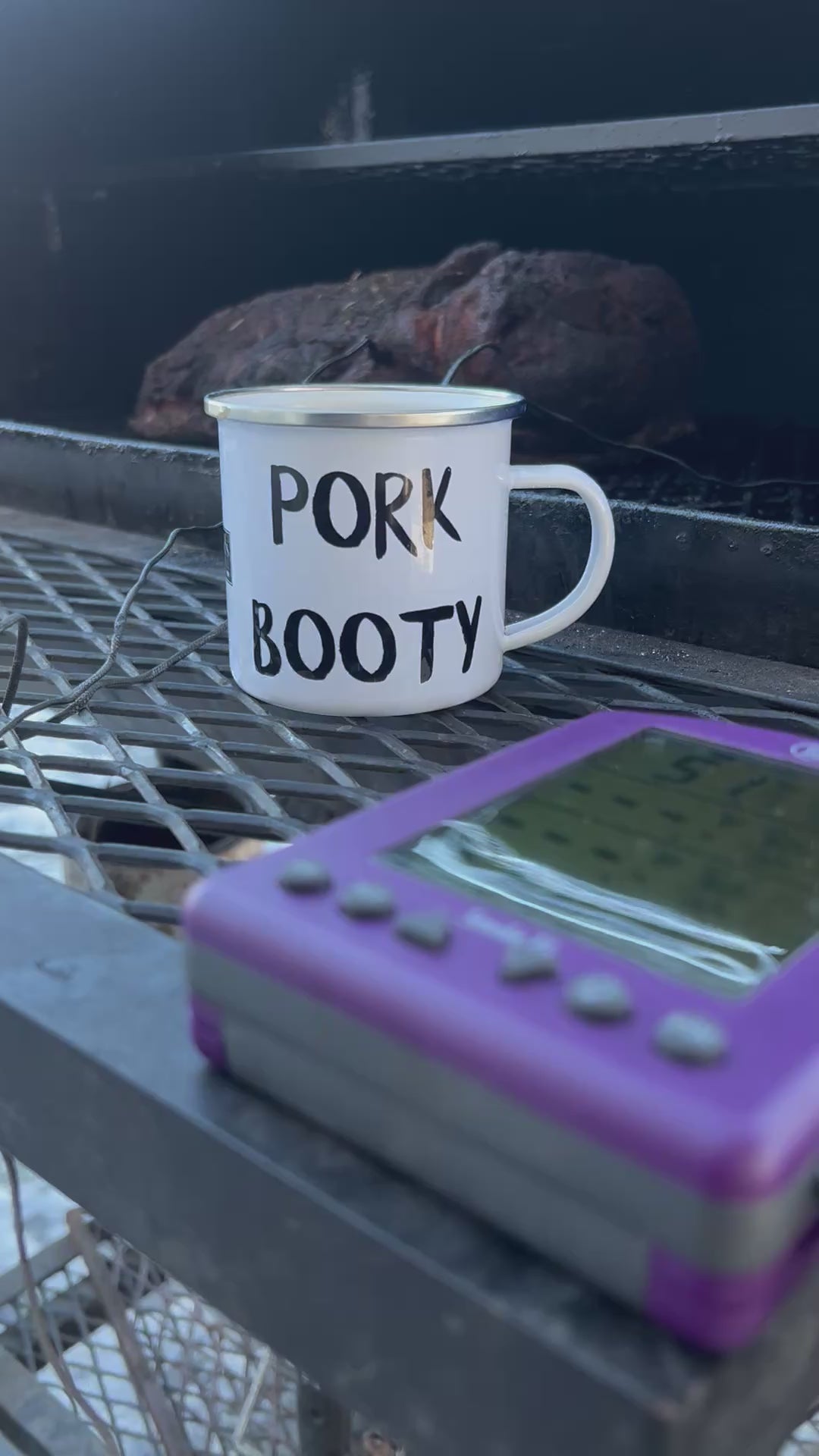 12 oz. "Pork Booty" Enamel Mug by Hook's Rub