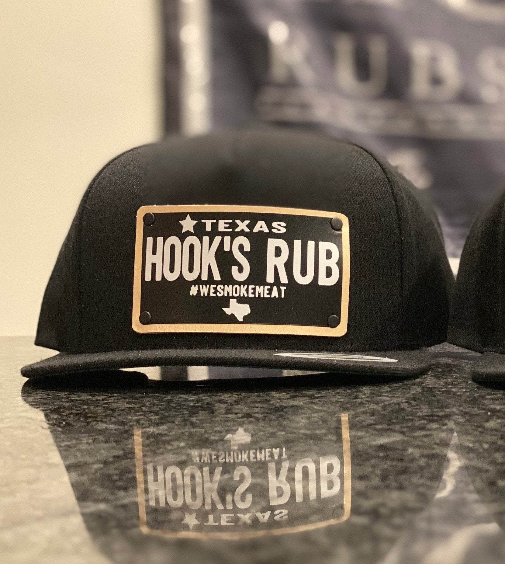 Hook’s Rub Vintage Texas License Plate Hat - Black Plate - Hook's Rubs & Spices