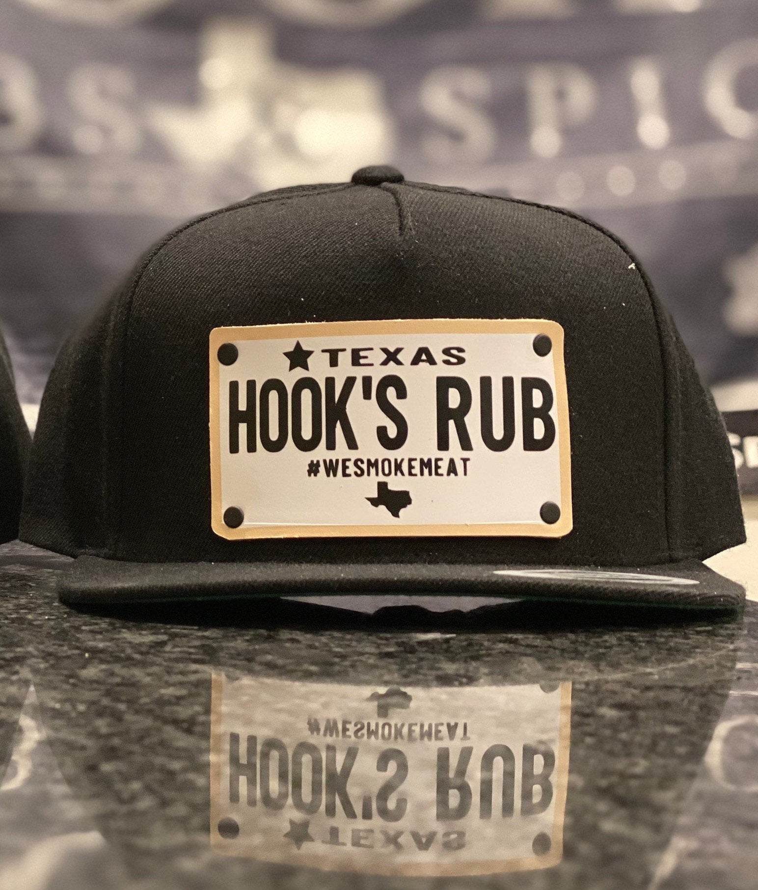 Hook’s Rub Vintage Texas License Plate Hat with Leather White Plate - Hook's Rubs & Spices