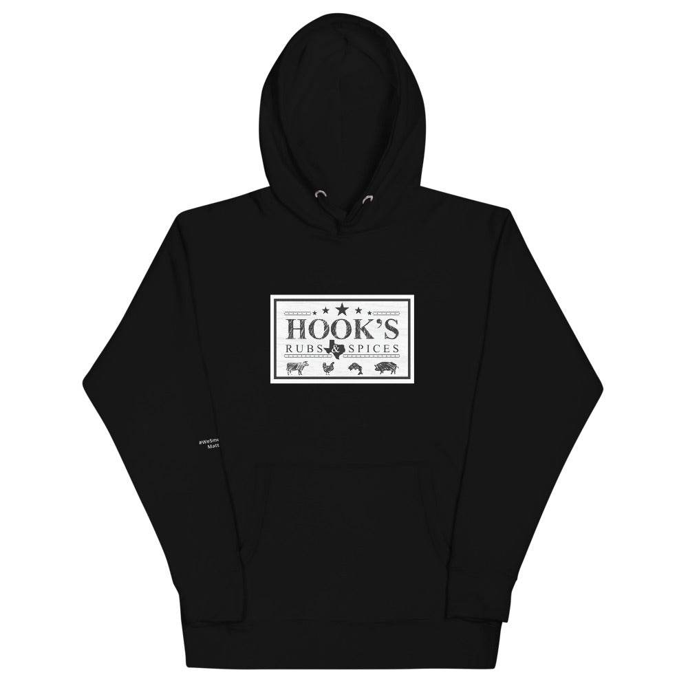 Hook's Rub Alternate White Logo Hoodie - Hook's Rubs & Spices
