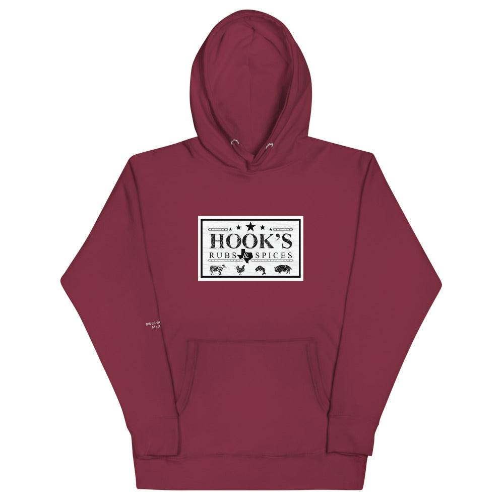 Hook's Rub Alternate White Logo Hoodie - Hook's Rubs & Spices