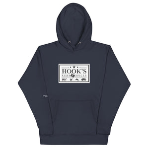 Hook's Rub Alternate White Logo Hoodie
