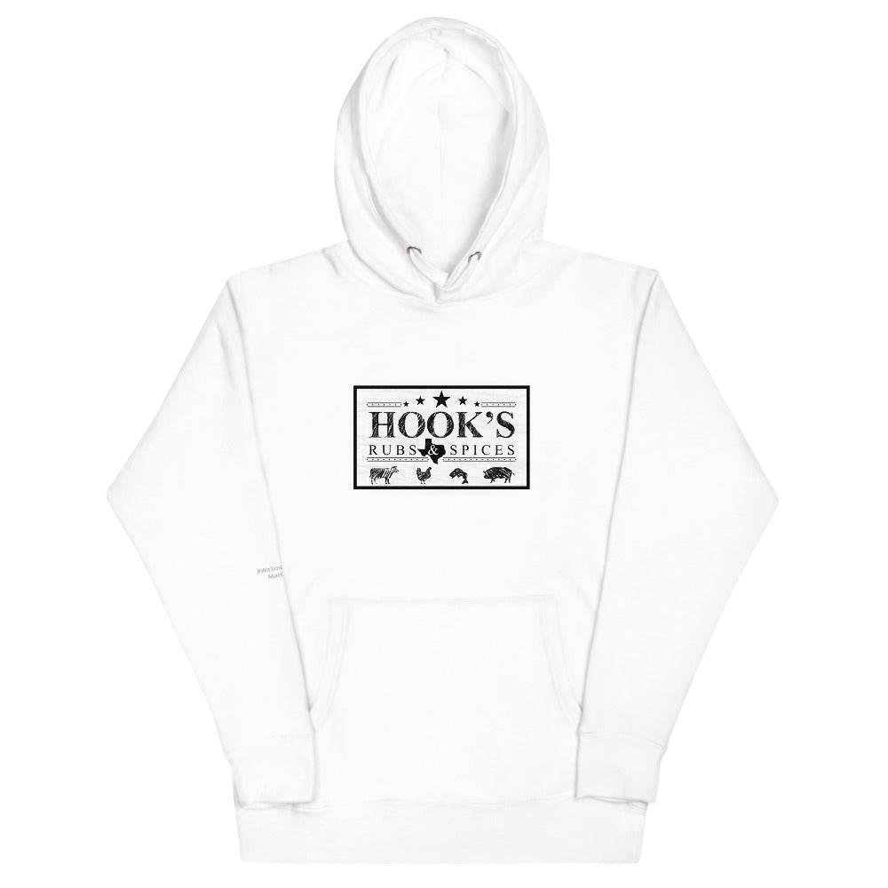 Hook's Rub Alternate White Logo Hoodie - Hook's Rubs & Spices